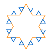 Fourth stage of making a Koch snowflake