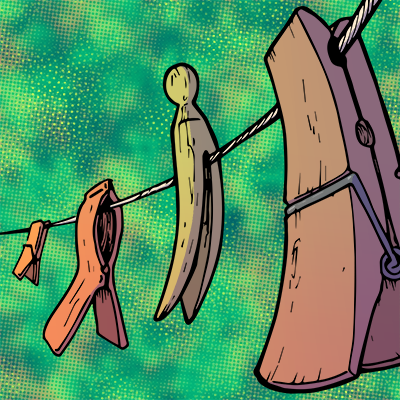 Cartoon of clothespins