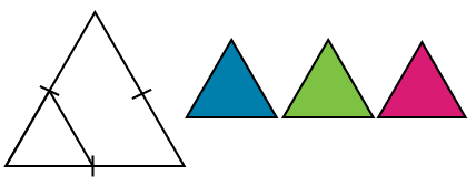 Half size triangle and three copies of half size triangle