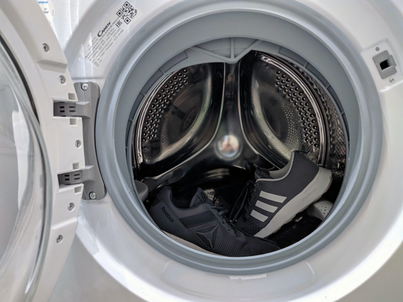 Door open on a front loading washing machine