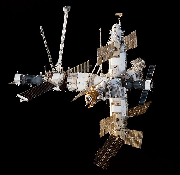 Approach view of the Mir Space Station viewed from Space Shuttle Endeavour