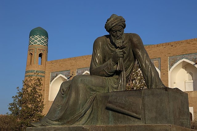 Statue of Muhammad ibn Musa al-Khwarizmi in Uzbekistan where he was born 