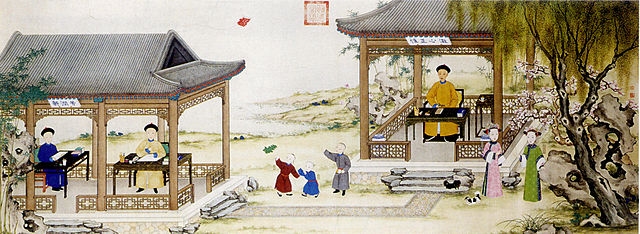 Children playing with kites 