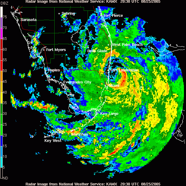 Radar image of Hurricane Katrina
