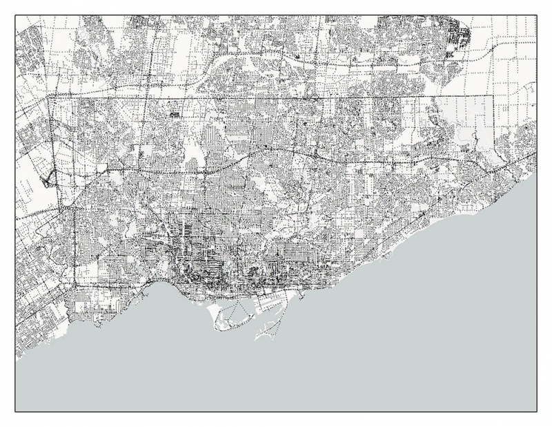 Map of grid points in Toronto