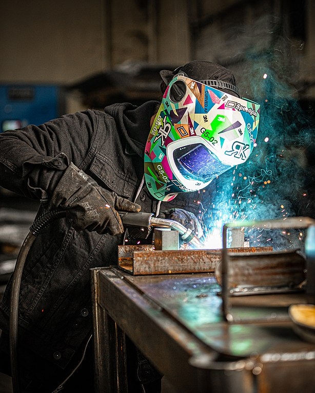 Person doing Gas metal arc welding
