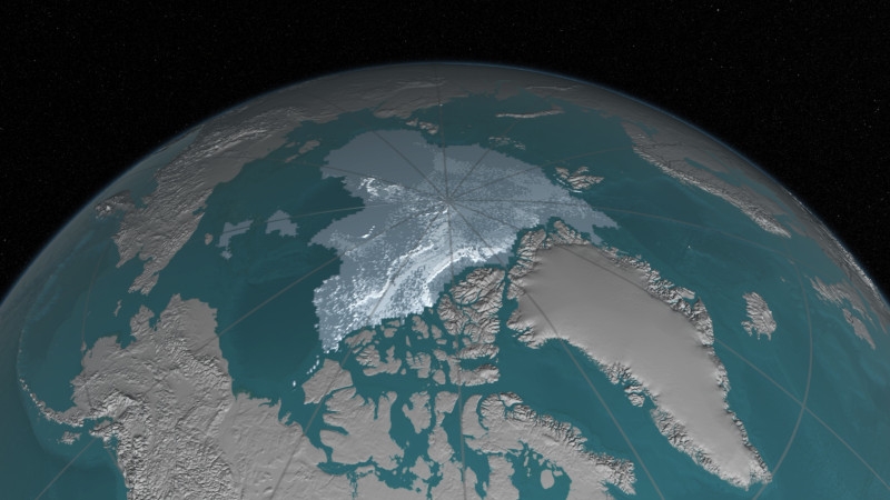 Image of shrinking Arctic sea ice from NASA