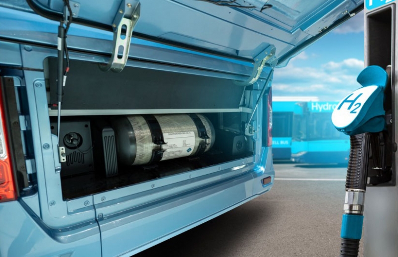 Hydrogen tank inside of a vehicle
