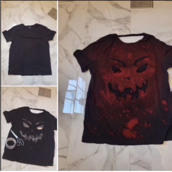 Bleach dying a shirt for Spooky season