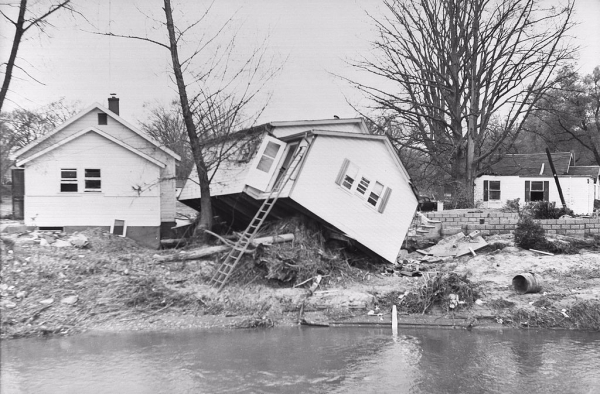 Damage from Hurricane Hazel along the Humber River in Toronto 