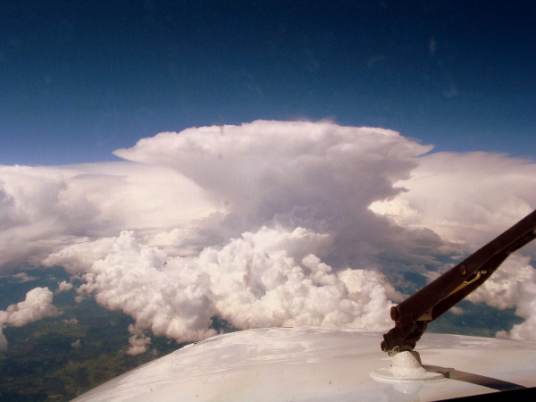 Cumulonimbus clouds as seen from a small aircraft