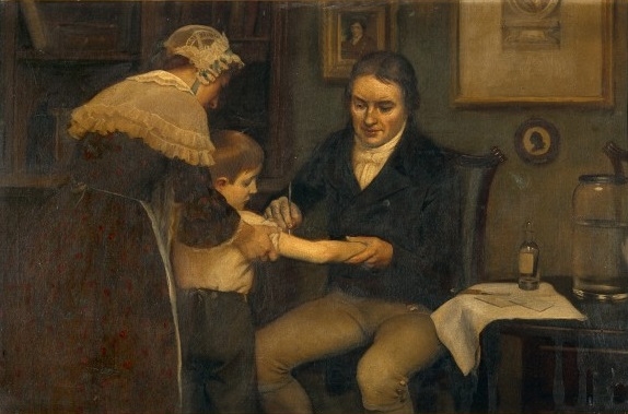 Dr. Jenner as he gives his first vaccination