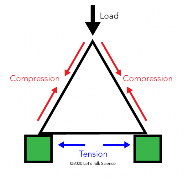 Compression and tension on a triangle