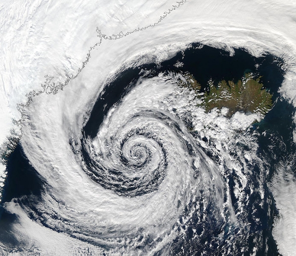 Low pressure area over Iceland