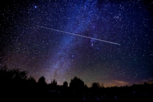 Meteor show and Milky Way