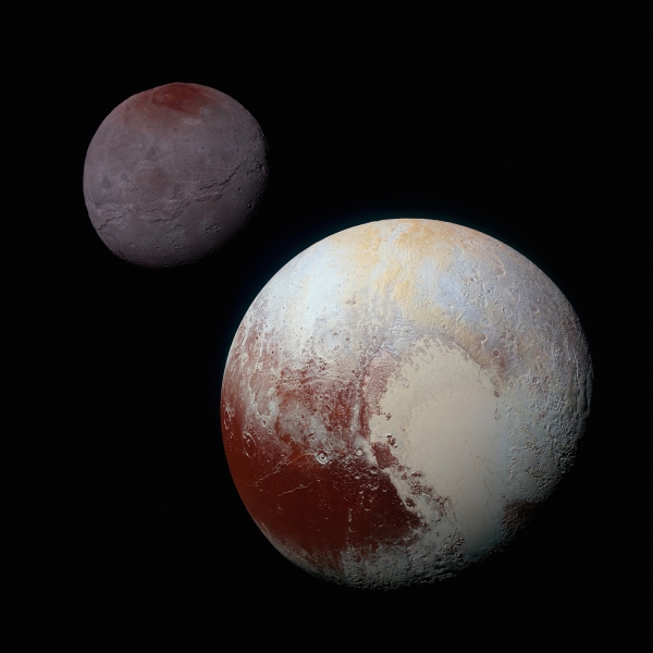 Dwarf planet Pluto and its moon Charon