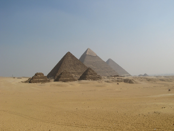 The Great Pyramids on a hazy day