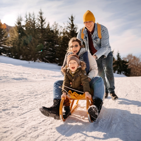 Family on a sled